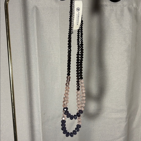 NWT Versona Beaded Necklace Pink Purple Sparkle Multi-strand Classic Princess - Picture 4 of 13